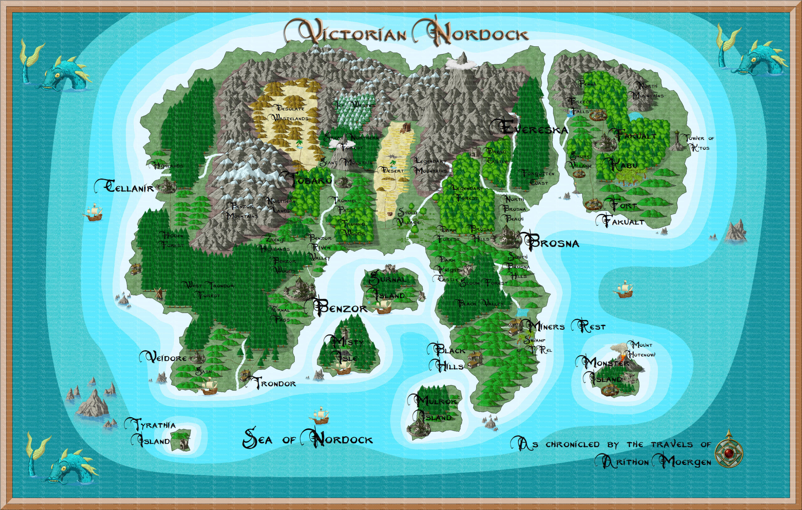 Map of Victorian Nordock (Black Text)